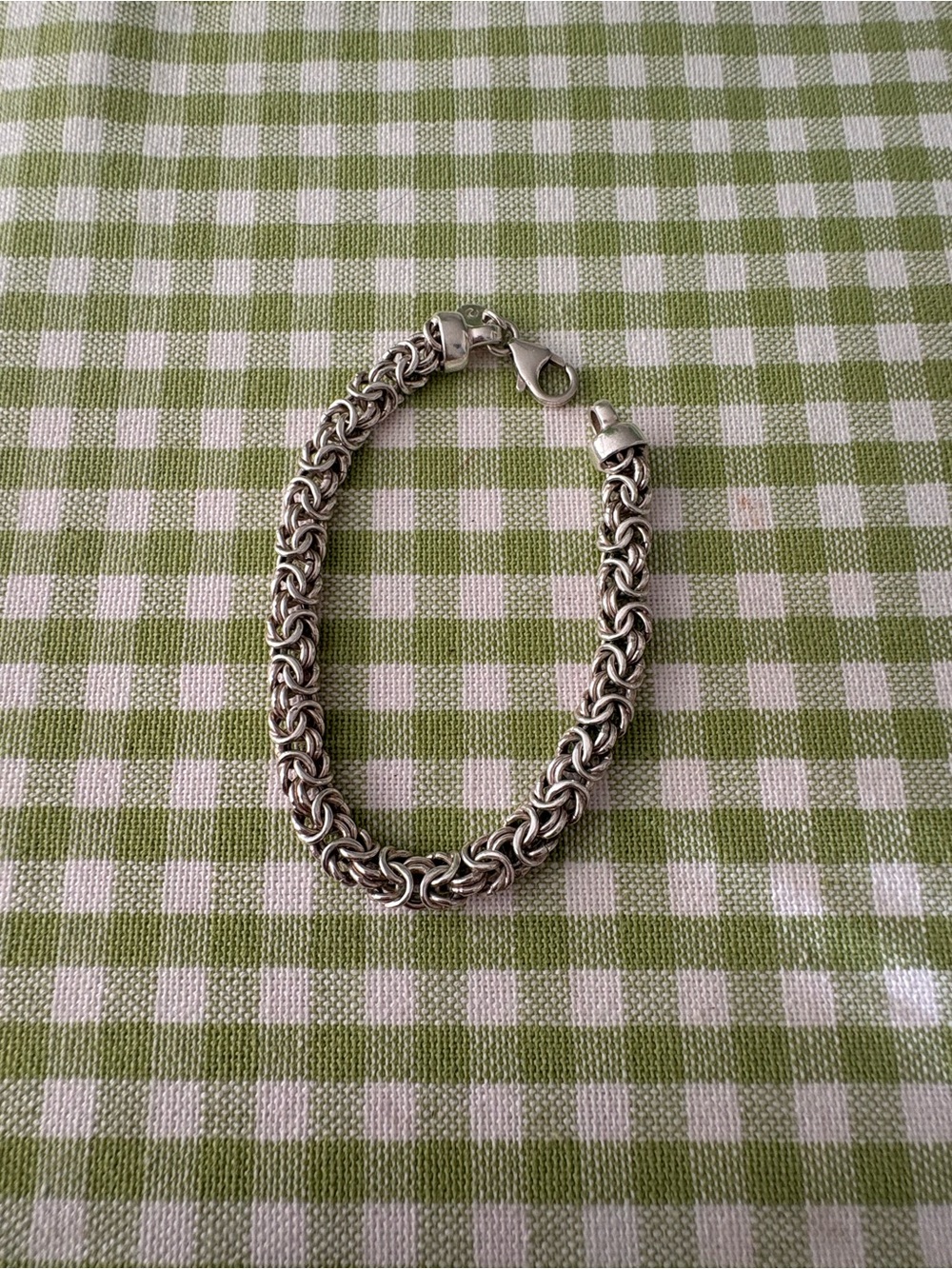 Sterling Silver Byzantine Chain Bracelet - Silver